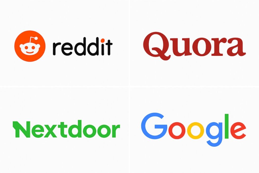 NEXTDOOR, REDDIT & Q & A: Get local link options