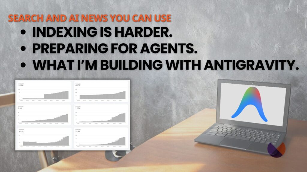 Rise in Crawled – currently not indexed, preparing sites for agents and how I use Antigravity.